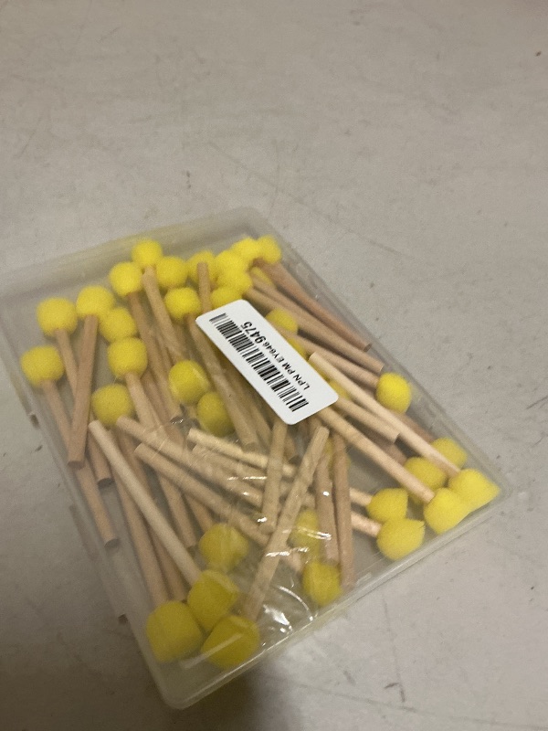 Photo 1 of 40PCS Round Sponge Foam Brush, 0.6'' Yellow Sponge Brushes for Painting, Sponges Paint Brushs Wooden Handle Foam Brush Sponges Paint Brushes for DIY Arts and Painting Crafts