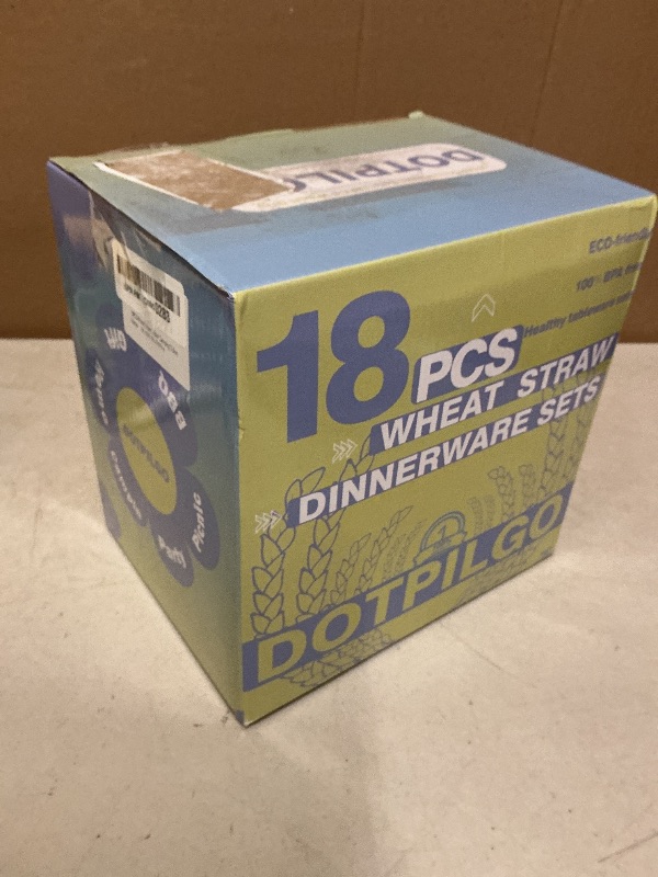 Photo 1 of 18PCS Wheat Straw Dinnerware Sets Unbreakable Reusable Dinnerware Set for 6, Microwave Dishwasher Safe Dinnerware for Outdoor Camping Dishes