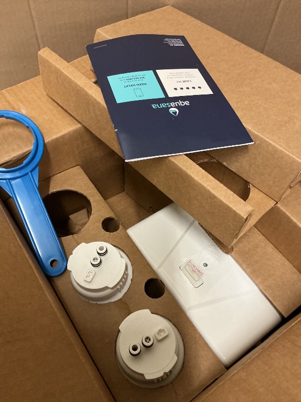 Photo 1 of Aquasana Under Sink Water Filter System - Reduces PFAS, Lead, & Chlorine in Drinking Water - Under Counter Claryum Filtration for Kitchen - 2-Stage - Brushed Nickel Faucet - AQ-5200.55