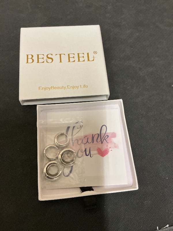 Photo 1 of 3Pairs Silver Plated Hoop Earrings Set for Women Chunky Earring Hypoallergenic Small Huggie Hoops Lightweight Tiny Thick Trendy Hoop Earrings Stacks for Multiple Piercing