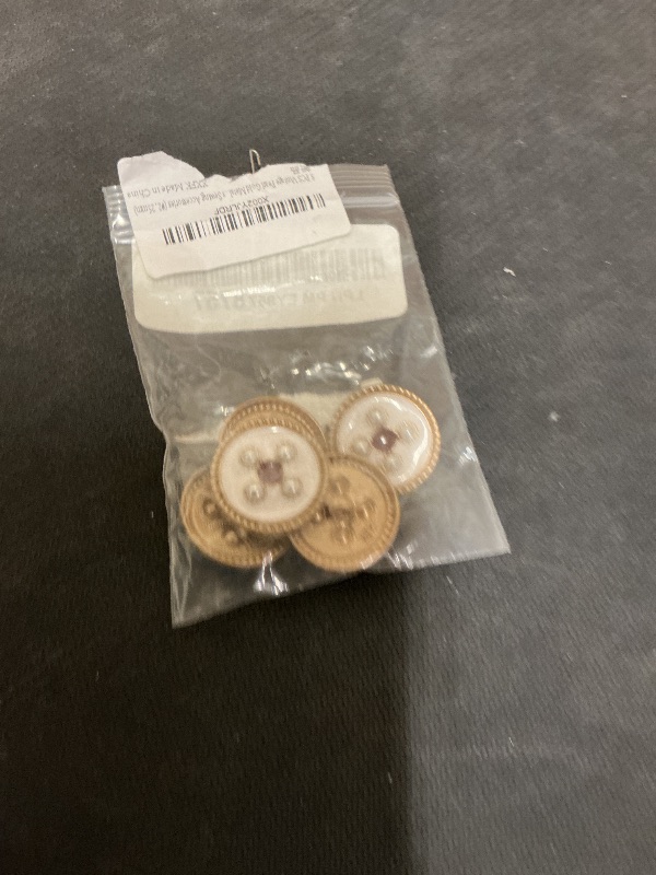 Photo 1 of 5 PCS Vintage Pearl Gold Metal Women Coat Buttons for Clothing Garment Decorative Large Buttons Sewing Accessories (#2, 25mm)