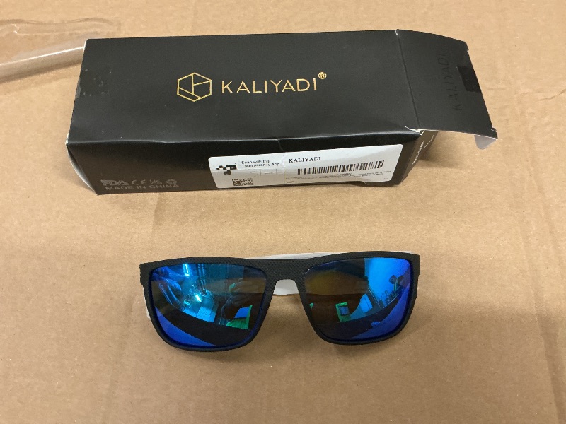 Photo 1 of 1pc only. KALIYADI Polarized Sunglasses Men, Lightweight Mens Sunglasses Polarized UV Protection Driving Fishing Golf (Black/Ice Blue/Dark Blue