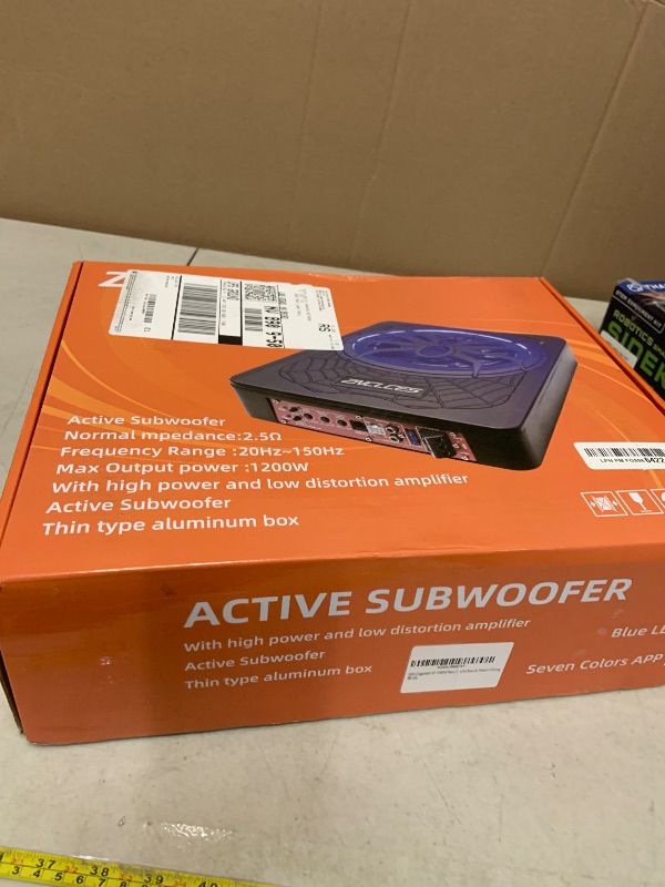 Photo 1 of 2025 Upgraded 10" 1200W Slim Under Seat Powered Car Subwoofer with Colorful LED Ambient Lights, Car/Truck Audio Sub Built in Amplifier Outstanding Heat Dissipation, Powerful Bass for Passion Driving