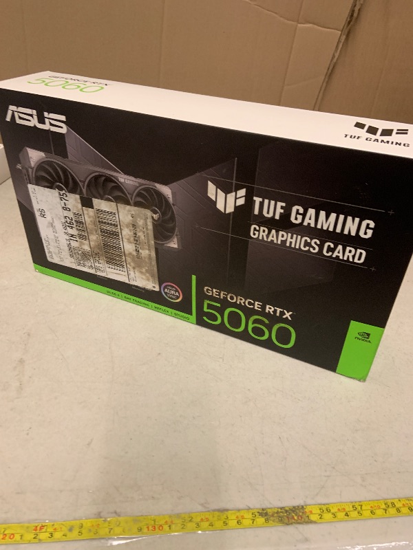 Photo 1 of ASUS TUF Gaming GeForce RTX ™ 5060 8GB GDDR7 OC Edition Gaming Graphics Card (PCIe® 5.0, HDMI®/DP 2.1, 3.1-Slot, Military-Grade Components, Protective PCB Coating, axial-tech Fans)