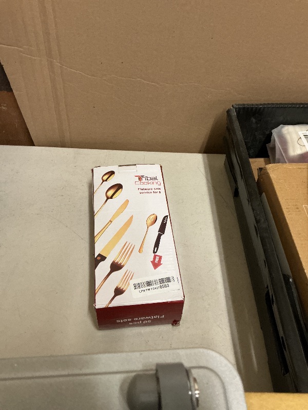 Photo 1 of Tribal Cooking 49 Piece Gold Silverware Set - Service for 8 - Stainless Steel Gold Flatware serving set - Cutlery Set - Knives, Fork, and Spoon - Dishwasher Safe - Stunning Polished Finish