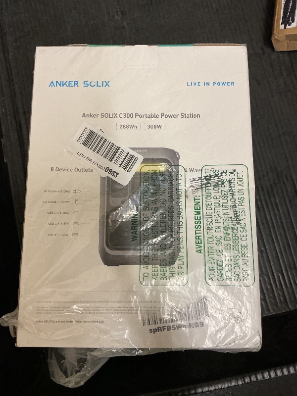 Photo 1 of Anker Portable Power Station SOLIX C300, 288Wh LiFePO4 Battery, 300W (600W Surge) Solar Generator, 140W Two-Way Fast Charging, for Outdoor Camping, Traveling, and Emergencies (Solar Panel Optional)