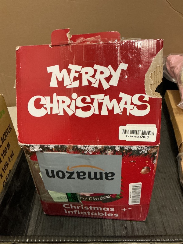 Photo 1 of 10FT Long Christmas Inflatables Santa Claus with Reindeer Sleigh Outdoor Decorations, Build-in Rotating Colorful LEDs Santa Blow up Yard Decoration for Holiday Xmas Party Indoor Lawn Christmas Eve