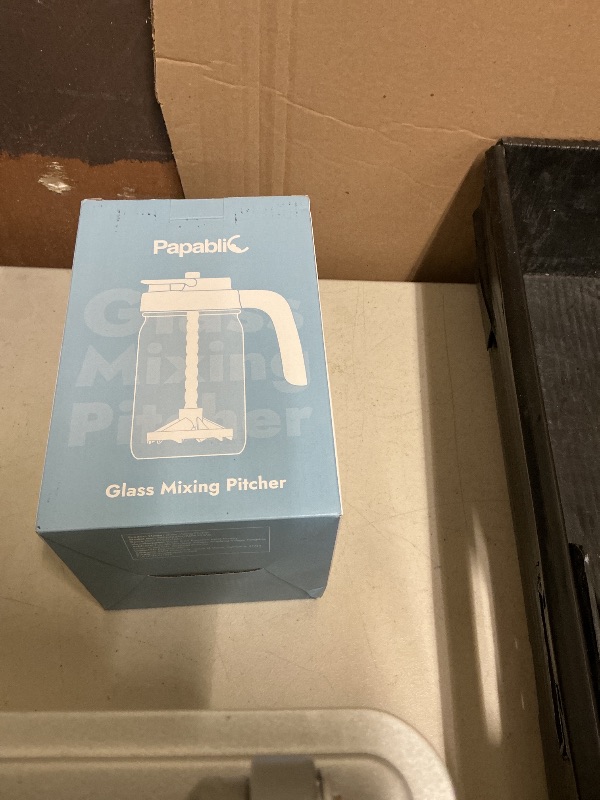 Photo 1 of Papablic Glass Breastmilk Pitcher, Fast Baby Formula Maker with Mixing Handle Lid, Wide Mouth Mason Jar Breast Milk Storage Container with Flip-Lock Spout, BPA-Free, Blue.