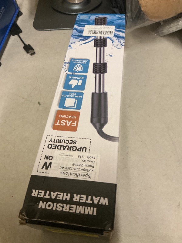 Photo 1 of 2000W Immersion Water Heater with Thermostat and Timer & 304 Stainless Steel Cover - Portable Electric Bathtub Heater for Camping, Buckets, and Above Ground Pools - Heats to 160°F with Auto Shut-Off