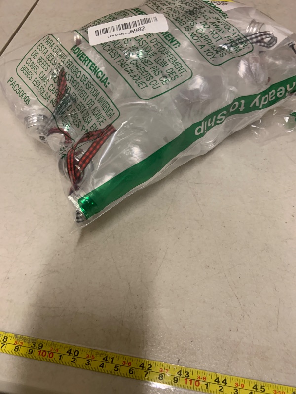 Photo 1 of 24 Pcs Christmas Booze Balls Christmas Fillable Booze Assort Style Tree Ornaments with Buffalo Plaid Ribbon Stickers Clear Plastic Xmas Pendant Ball for Xmas Party (Silver)