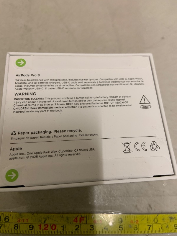 Photo 1 of Apple AirPods Pro 3 Wireless Earbuds, Active Noise Cancellation, Live Translation, Heart Rate Sensing, Hearing Aid Feature, Bluetooth Headphones, Spatial Audio, High-Fidelity Sound, USB-C Charging