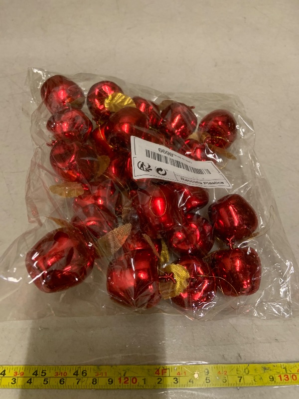 Photo 1 of 24pcs Plastic Apples for Decoration: Hanging Christmas Apple Tree Pendant Vintage Apple Ornaments Red Apples Ornaments for Christmas Tree Decorations