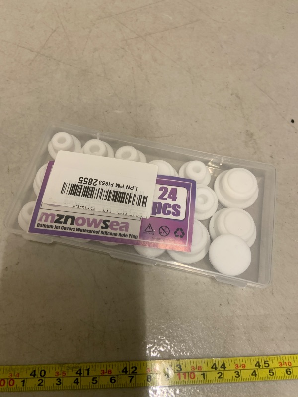 Photo 1 of 24 PCS Bathtub Jet Covers 4 Sizes Silicone Hole Plug Fit 12mm 14mm 16mm 22-23mm Bathtub Hole, Round Waterproof Bathtub Plug White Tube Plugs Soft Flexible Reusable End Covers