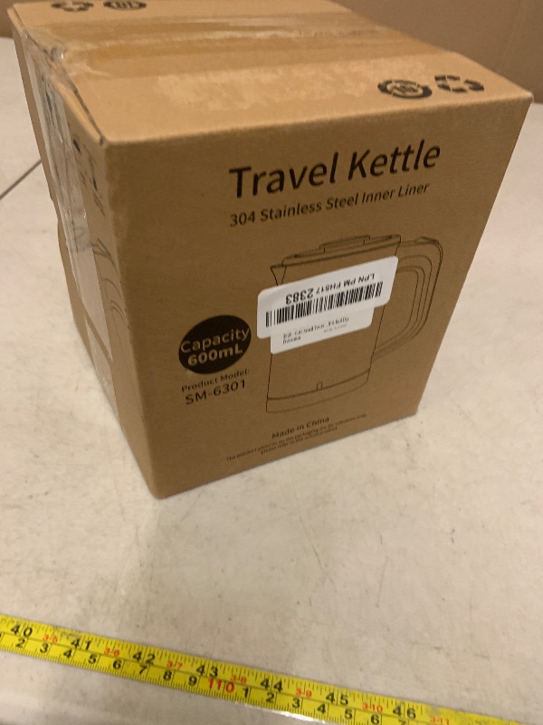 Photo 1 of 0.6L Small Travel Electric Tea Kettle 304 Stainless Steel, 600W Mini Hot Water Boiler Heater, Portable Electric Coffee Kettle with Auto Shut-Off & Boil Dry Protection