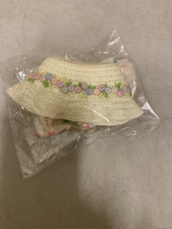 Photo 1 of 17cm Doll Clothes Set no Doll,Fashion Chic Straw Hat & Clothes Accessories for 1st/2nd/3rd Gen Dolls Play Display (Beige)