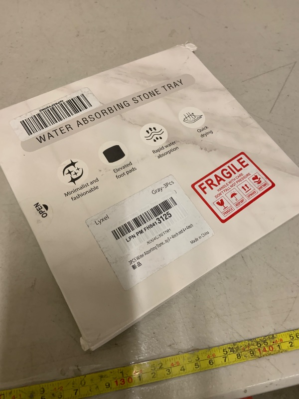 Photo 1 of 3PCS Water Absorbing Stone Tray, DryingNeat Diatomite Stone Sink Tray, Instant Dry Sink Coasters, Kitchen Sponge Hand Soap Holder, Countertop Fast Drying Counter Trays,8 * 4inch and 4 * 4inch