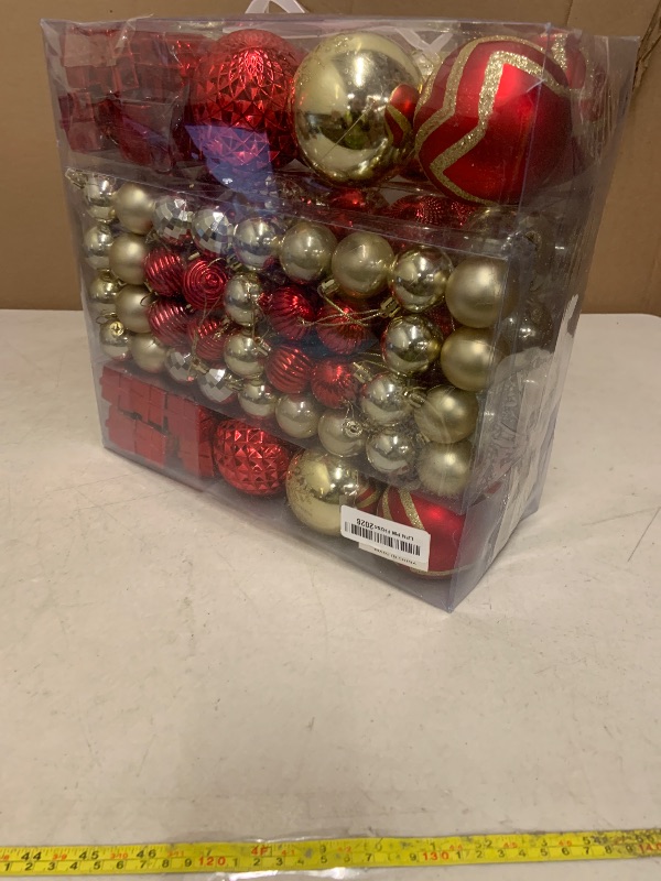 Photo 1 of 116Pcs Red and Gold Christmas Ball Ornaments, Shatterproof Christmas Hanging Decoration Set with Gift Box, Assorted Decorative Baubles Set for Xmas Tree/Home/Wedding/Party/Holiday (Gold & Red)