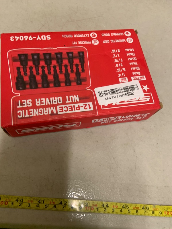 Photo 1 of 12-Piece Magnetic Nut Driver Set - Premium Impact Power Hex Nut Driver Drill Bit Master Kit, SAE & Metric, 1/4-Inch Quick-Change