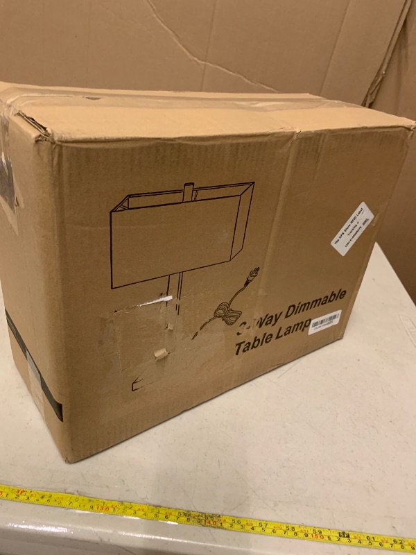 Photo 1 of 21" Touch Bedside lamps with 2 USB & AC Outlets, 3-Way Dimmable Bedside Table Lamps Set of 2 for Bedroom Living Room Office Reading, Gray Shade Lamps for Night Stands, 5000K LED Bulbs Included