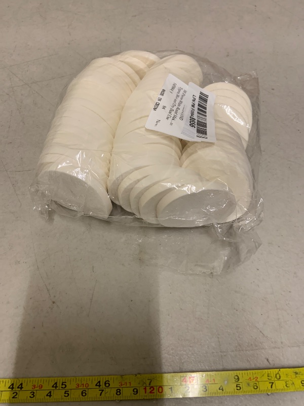 Photo 1 of 50 Pieces White Round Makeup Sponge Facial Powder Puff Cosmetic Sponge Round Foam Pad Beauty Makeup Eye Face Foundation Powder Blender for All Skin Types, Wet and Dry Dual Use