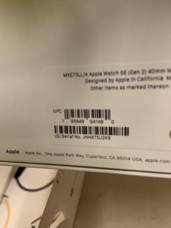 Photo 1 of Apple Watch SE (2nd Gen) [GPS 40mm] Smartwatch with Midnight Aluminum Case with Midnight Sport Band S/M. Fitness and Sleep Trackers, Crash Detection, Heart Rate Monitor, Retina Display