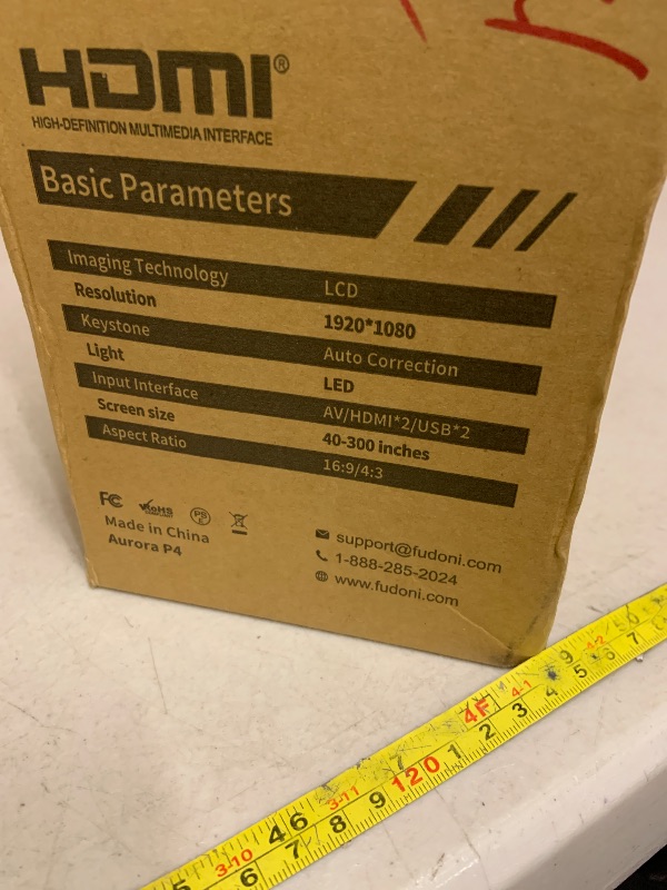 Photo 1 of [Electric Focus/High Brightness] FUDONI Projector with WiFi and Bluetooth, Native 1080P 1500 ANSI 4K Support, Outdoor Movie Projector Max 300'' Display, for iOS/Android/TV Stick/HDMI/USB/Laptop