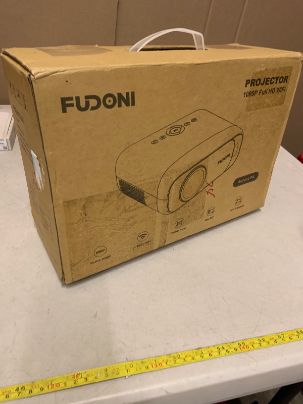 Photo 1 of [Electric Focus/High Brightness] FUDONI Projector with WiFi and Bluetooth, Native 1080P 1500 ANSI 4K Support, Outdoor Movie Projector Max 300'' Display, for iOS/Android/TV Stick/HDMI/USB/Laptop