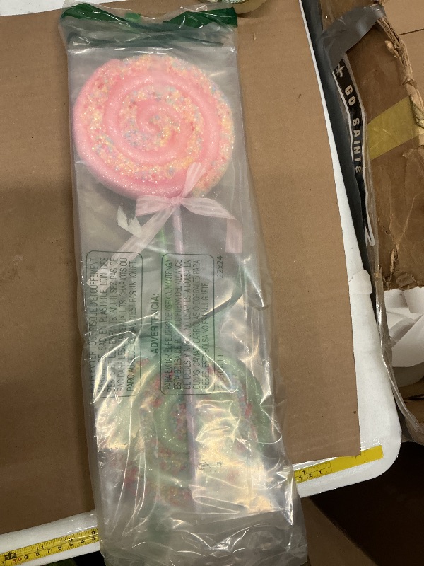 Photo 1 of 2Pcs Large 16.6 Inch Christmas Candy Lollipop Ornaments Picks, Pastel Colored Xmas Tree Decor for Tree Topper, Wreath, Vase, Garland, Home Holiday Decorations