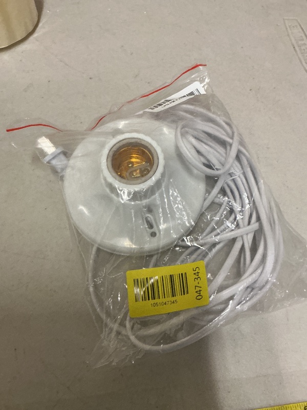 Photo 1 of ? Light Bulb Socket with Cord,E26/ E27 Lamp Base Desktop 20ft Light Socket with Cord Light Bulb Base E26/ E27 Lamp Base Desktop 20ft Include Screw Cord On/Off Switch Hanging,Light Socket with Cord (1)