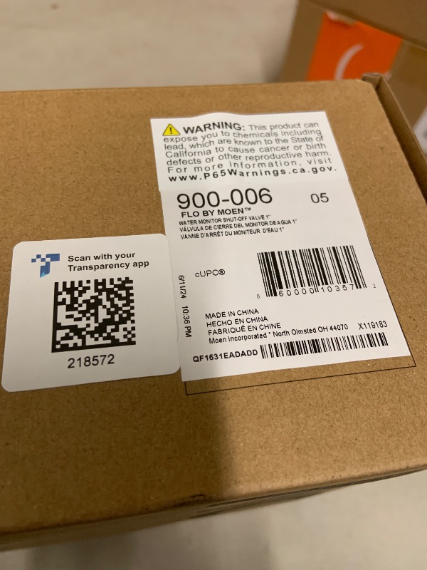 Photo 1 of Moen Flo Smart Water Monitor and Automatic Shutoff Sensor, Wi-Fi Connected Water Leak Detector for 1-Inch Diameter Pipe, 900-006