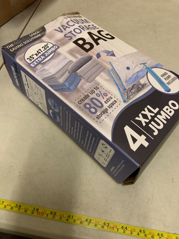 Photo 1 of 4 Pack XXL Jumbo Vacuum Storage Bags, Extra Large Vacuum Seal Bags for Comforters, Bedding, Blanket Storage, Giant Space Saver Bags for Huge Stuffed Toy(47.2x35 in)