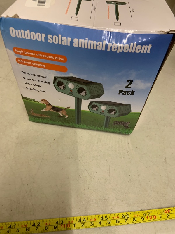 Photo 1 of 2 Pack 2025 Ultrasonic Animal Repellent Outdoor Cat Repellent Devices Solar Animal Repeller Motion Activated Deterrent to Scare Deer Squirrel Rabbit Raccoon Skunk for Yard Lawn Outdoor