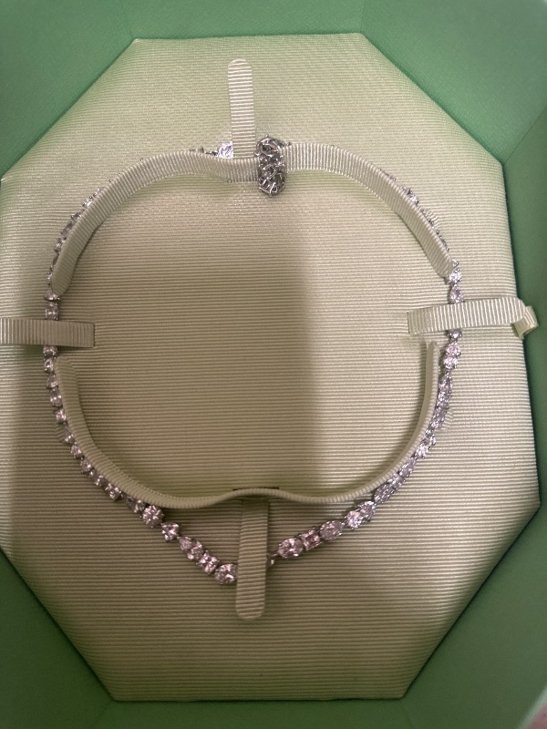 Photo 1 of Swarovski Mesmera Necklace, Clear Mixed-Cut Stones in a Rhodium Finished Setting, Part of the Mesmera Collection