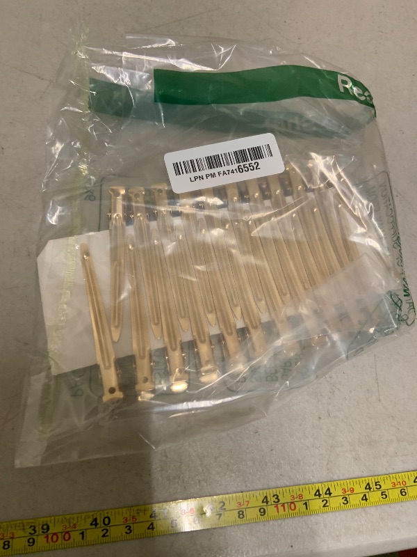 Photo 1 of Duck Bill Clips, Bantoye 3.35 Inches Rustproof Metal Alligator Curl Clips with Holes for Hair Styling, Hair Coloring, Gold