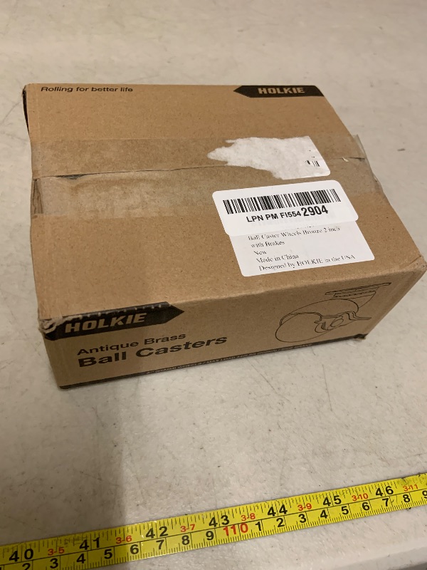 Photo 1 of 2 Inch Antique Brass Ball Casters, Vintage Caster Wheels, Swivel Plate Caster with Brake, Set of 4 Furniture Wheels for Sofa, Coffee Table, Cabinet, Kitchen Cart