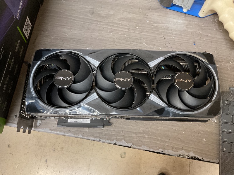 Photo 1 of SEE NOTESS,,,,,,,,,,PNY NVIDIA GeForce RTX™ 5080 Epic-X™ ARGB OC Triple Fan, Graphics Card (16GB GDDR7, 256-bit, Boost Speed: 2775 MHz, PCIe® 5.0, HDMI®/DP 2.1, 2.99-Slot, NVIDIA Blackwell Architecture, DLSS 4)