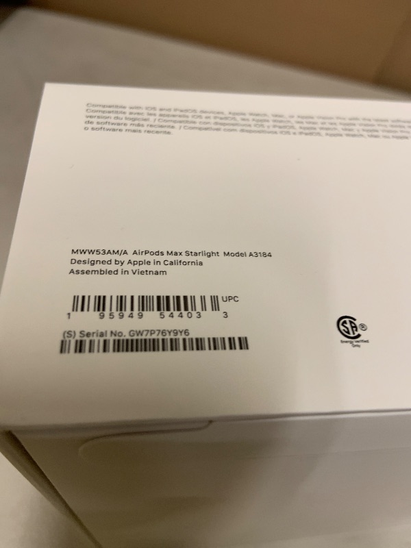 Photo 1 of Apple AirPods Max Wireless Over-Ear Headphones, Pro-Level Active Noise Cancellation, Transparency Mode, Personalized Spatial Audio, USB-C Charging, Bluetooth Headphones for iPhone - Starlight