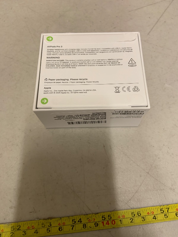 Photo 1 of Apple AirPods Pro 3 Wireless Earbuds, Active Noise Cancellation, Live Translation, Heart Rate Sensing, Hearing Aid Feature, Bluetooth Headphones, Spatial Audio, High-Fidelity Sound, USB-C Charging
