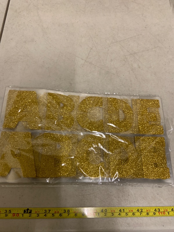 Photo 1 of 128 Pcs Gold Letter Stickers Glitter Large Bulletin Board Letters Alphabet Stickers Vinyl Self-Adhesive Sticker Letters for Poster Board Display Crafts Mailbox Door Classroom Decor (Gold, 2.5 Inch)