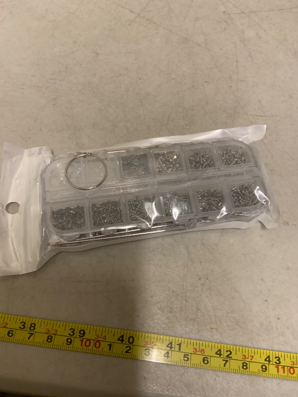 Photo 1 of 1100Pcs Eyeglasses Repair Kit, Tiny Sunglasses Screws, Glasses Screws and 5 Pairs Nose Pads with Micro Screwdriver Tweezer for Watch Clock Spectacle Eye Glass Repair