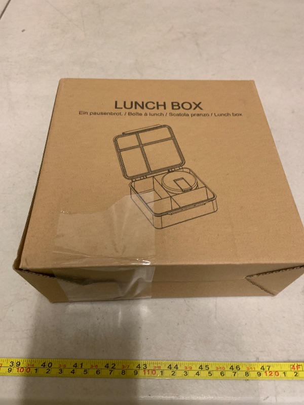 Photo 1 of Bento Lunch Box with 8oz Soup Thermo, Kids Leakproof Lunch Food Containers with 4 Compartment, Kids Thermo Insulated Hot Food Jar for School, Trvael (Grey)