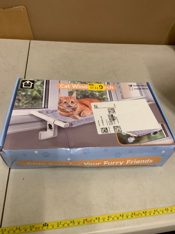 Photo 1 of 2 in 1 Cat Window Perch,Cat Window Hammock with Metal Sliding Clamping Adjustment,Removable Two Fabrics Cover,4 Suction Cups,Window Beds for Indoor Cat(22"x13")