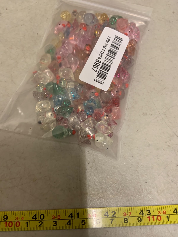 Photo 1 of 240 Pcs Glitter Mini Resin Ducks, Colorful Tiny Small Plastic Ducks Figures to Hide Little Resin Animals Bulk for Miniature Landscape Aquarium Potted Dollhouse Fairy Garden Accessories Decorations