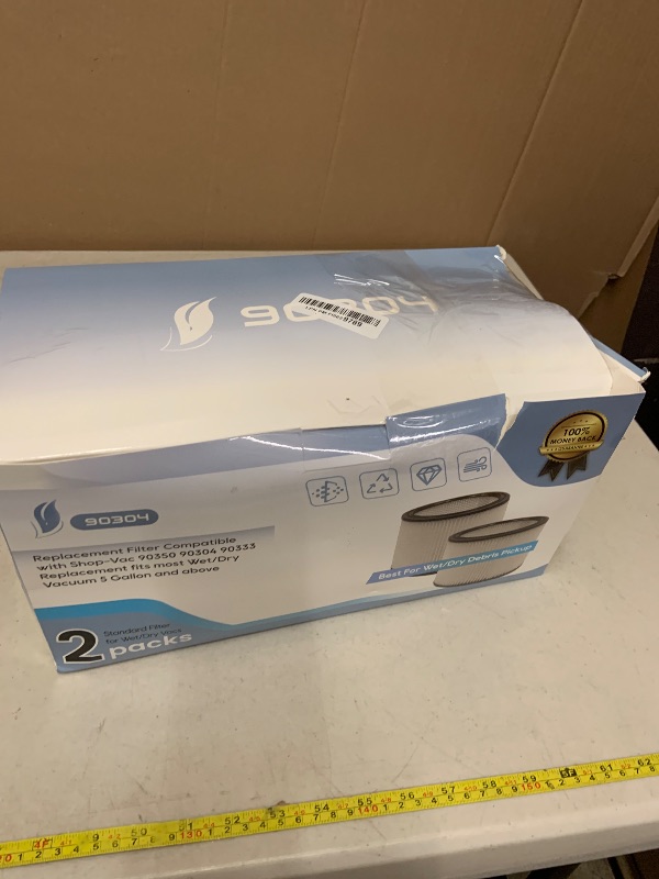 Photo 1 of 2 Pack Replacement Cartridge Filter Fit for shopvac 90304, 90350, 90333,903-04-00, 9030400,5 Gallon Up Wet/Dry Vacuum Cleaners