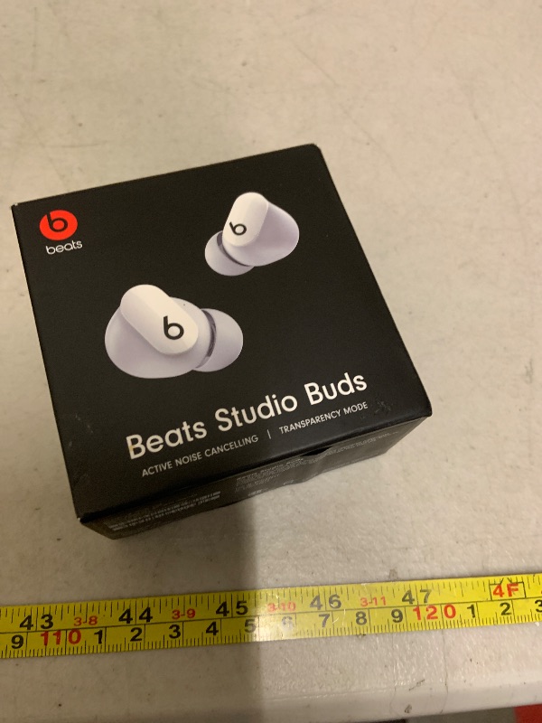 Photo 1 of Beats Studio Buds - True Wireless Noise Cancelling Earbuds - Compatible with Apple & Android, Built-in Microphone, IPX4 Rating, Sweat Resistant Earphones, Class 1 Bluetooth Headphones - White