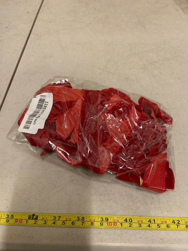 Photo 1 of 12PCS Red Velvet Bows for Christmas Tree, Bows for Christmas Tree, Garland Red Velvet Bow Ornaments for Christmastree with Gold Twist Ties(A)