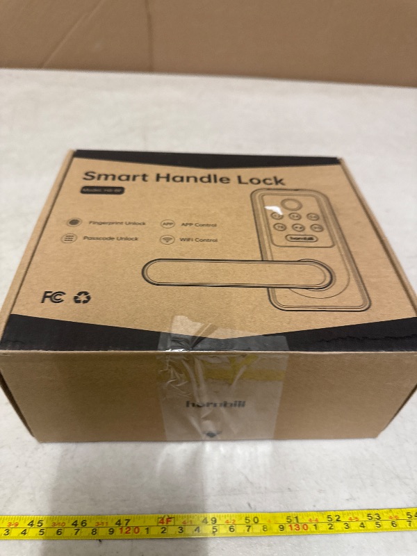 Photo 1 of Keyless Entry WiFi Smart Lock with Handle: Hornbill Biometric Fingerprint Lock for Front Door, Keypad Passcode Auto-Lock for Home