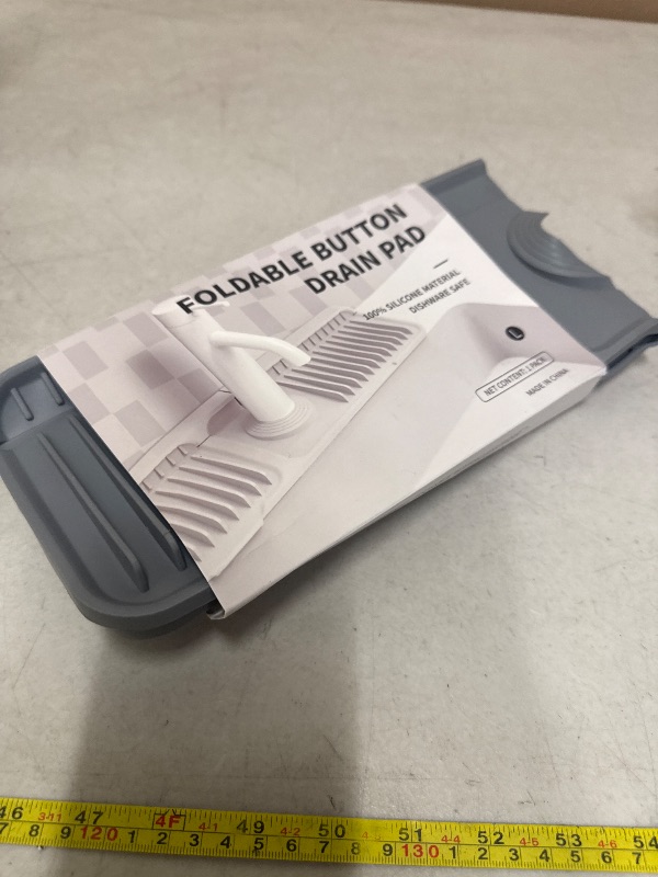 Photo 1 of 24" Silicone Sink Splash Guard - Kitchen Sink Accessories with Drip Tray, Sponge Holder & Soap Dish, 6° Slope Design for Easy Drainage, Foldable & Fasten Button for Secure Fit, ?Grey?