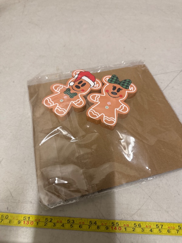 Photo 1 of 2pcs  Christmas Table Decorations for Home, Mouse Double-sided Wood Gingerbread Christmas Centerpieces for Tables Cute Christmas Party Wood Tiered Tray Decor Indoor