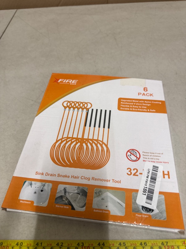 Photo 1 of 32 Inch Snake Drain Hair Removal Tool (6 Pack), Anti-Break Metal with Nylon Coating Sink Snake, Drain Cleaner Hair Catcher Remover for Shower, Bathroom Sink Tub